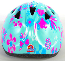 Велошлем детский Volare XS - Green Pink Flowers - 47-51 cm
