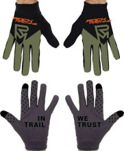 Вело перчатки Rock Machine Race, черный/зелёный/оранжевый, размер XL