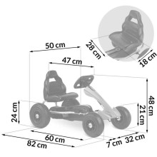 Bērnu pedāļu kartings RK-591 sarkans