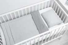 Knitted cot set with muslin - grey