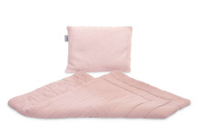 Knitted cot set with muslin - pink