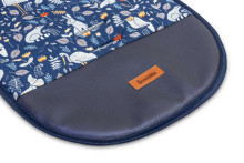 WAFFLE PUSHCHAIR LINER - ANIMAL LAND GREY