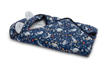 WAFFLE CARRY-COT SWADDLE BLANKET - ANIMAL LAND GREY