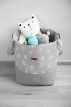 BASKET FOR TOYS MEDIUM - FEATHERS GREY