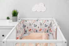 COT BUMPER WAFFLE FOX PINK