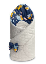 swaddle wrap VELVET NAVY BLUE FOXES 75x75