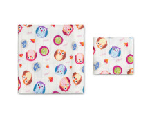 BAMBOO DIAPERS SET 30x35 75x75 OWLS