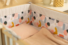 COTTON COT BUMPER ABSTRACTION DOTS GRAY