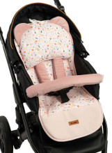 DELUXE VELVET PUSHCHAIR LINER - PINK ROCKING HORSE 