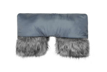 Muff with faux fur GRAPHITE