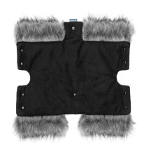 Muff with faux fur GRAPHITE