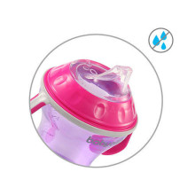 1456/02 Non-spill cup with soft spout 180ml natural nursing pink