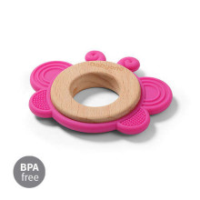 1075/01 Wooden & silicone teether BUTTERFLY