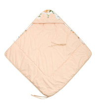 VELVET CARRY-COT SWADDLE BLANKET XL PEONY PEACH