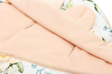 VELVET CARRY-COT SWADDLE BLANKET XL PEONY PEACH