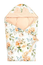 VELVET CARRY-COT SWADDLE BLANKET XL PEONY PEACH