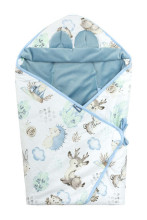 VELVET CARRY-COT SWADDLE BLANKET XL STROLL BLUE