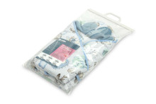 VELVET CARRY-COT SWADDLE BLANKET XL STROLL BLUE