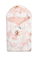 MUSLIN CARRY-COT SWADDLE BLANKET - FAIRY PINK