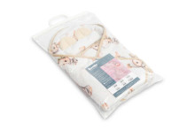 MUSLIN CARRY-COT SWADDLE BLANKET - BEIGE BUNNY