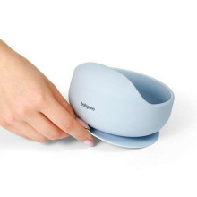 1481/01 SILICONE BOWL WITH SUCTION CUP, BLUE