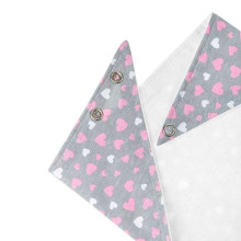 A1505 Baby bandana, 100% cotton (1 pc), snap fastener HEARTS