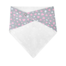 A1505 Baby bandana, 100% cotton (1 pc), snap fastener HEARTS