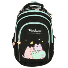 Ikonka Art.KX3765 4 compartment school backpack 16 inch Pusheen Pastel