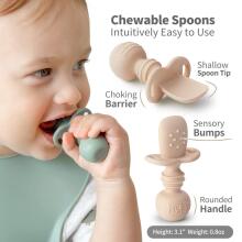 La Bebe™ Basic  Silicone Fork Art.169084 Light Beige