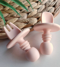 La Bebe™ Basic  Silicone Fork Art.169086 Old Rose