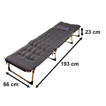 Ikonka Art.KX3910 Tourist folding field bed 198 cm dark grey