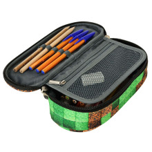 Ikonka Art.KX3760 Padded sachet pencil case with flap Pixel Cubes