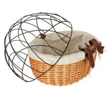 Ikonka Art.KX3947 Rattan bicycle basket with metal frame