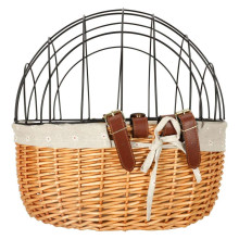 Ikonka Art.KX3947 Rattan bicycle basket with metal frame