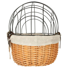 Ikonka Art.KX3947 Rattan bicycle basket with metal frame