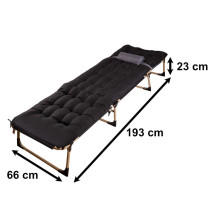 Ikonka Art.KX3910_1 Tourist folding field bed 198 cm black