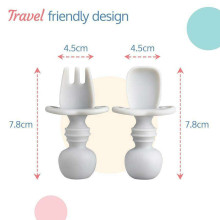 La Bebe™ Basic  Silicone Fork Art.169238 Misty Green rožės minkštas silikoninis šaukštas (1 vnt.)