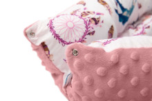 Baby nest Minky – birds retro pink