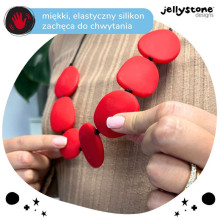 Silicone necklace, red, Jellystone Designs