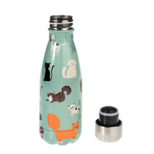 Nine Lives 260ml Stainless Steel Bottle, Rex London