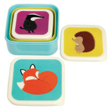 Set Of 3 Rusty Fox And Friends Snack Boxes, Rex London