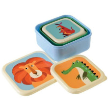 Set Of 3 Colourful Creatures Snack Boxes, Rex London