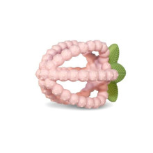 Silicone teether, Juicy Raspberry with leaves, pink, RaZbaby