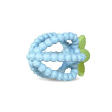 Silicone teether, Juicy Raspberry with leaves, blue, RaZbaby