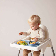 b.box roll + go BLW roll-up feeding mat for children to eat independently blue