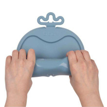 b.box roll + go BLW roll-up feeding mat for children to eat independently blue