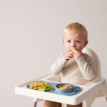 b.box roll + go BLW roll-up feeding mat for children to eat independently latte