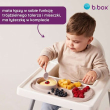 b.box roll + go BLW roll-up feeding mat for children to eat independently blush