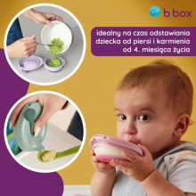 b.box fill+feed Silicone bowl with a lid for feeding babies and children lullaby blue