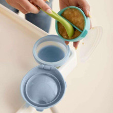 b.box fill+feed Silicone bowl with a lid for feeding babies and children lullaby blue